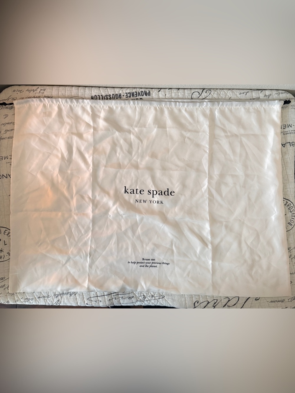 kate spade White Drawstring Dust Bag